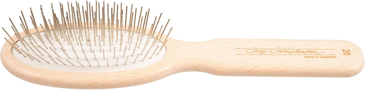 Chris Christensen 20 mm Oval Pin Dog Brush, Original Series, Groom Like a Professional, Stainless Steel Pins, Lightweight Beech Wood Body, Ground and Polished Tips 