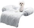 HACHIKITTY Calming Pet Sofa Bed Mat, Washable Fluffy Couch Cover for Dogs and Cats, Anti-Slip Bottom (40"x 38"x 6", Gray)