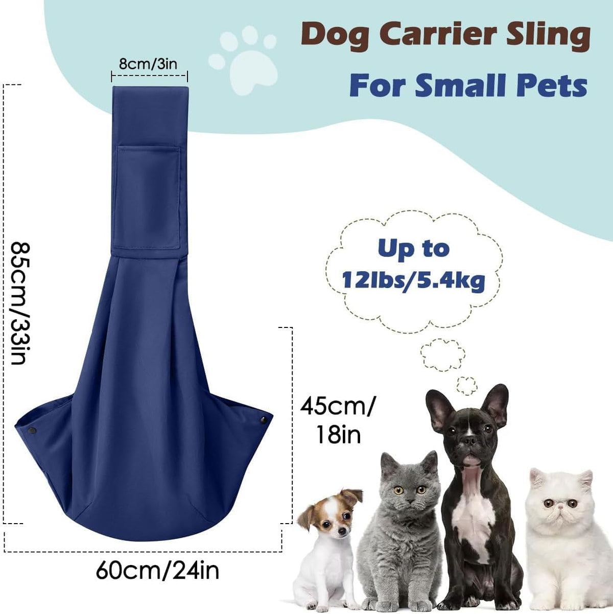 Pawaboo Small Dog Sling Carrier