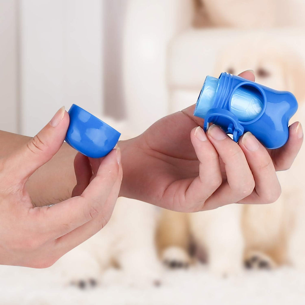 Depets Dog Poop Bags Rolls, Thick Doggie Poop Bag with Dispenser, 160 Count | Leak-Proof Dog Waste Bags, Unscented, for Dog Puppy Outdoor Walking & Travel, Dispenser & Clip Included, 11.8 × 8.7 in, Blue
