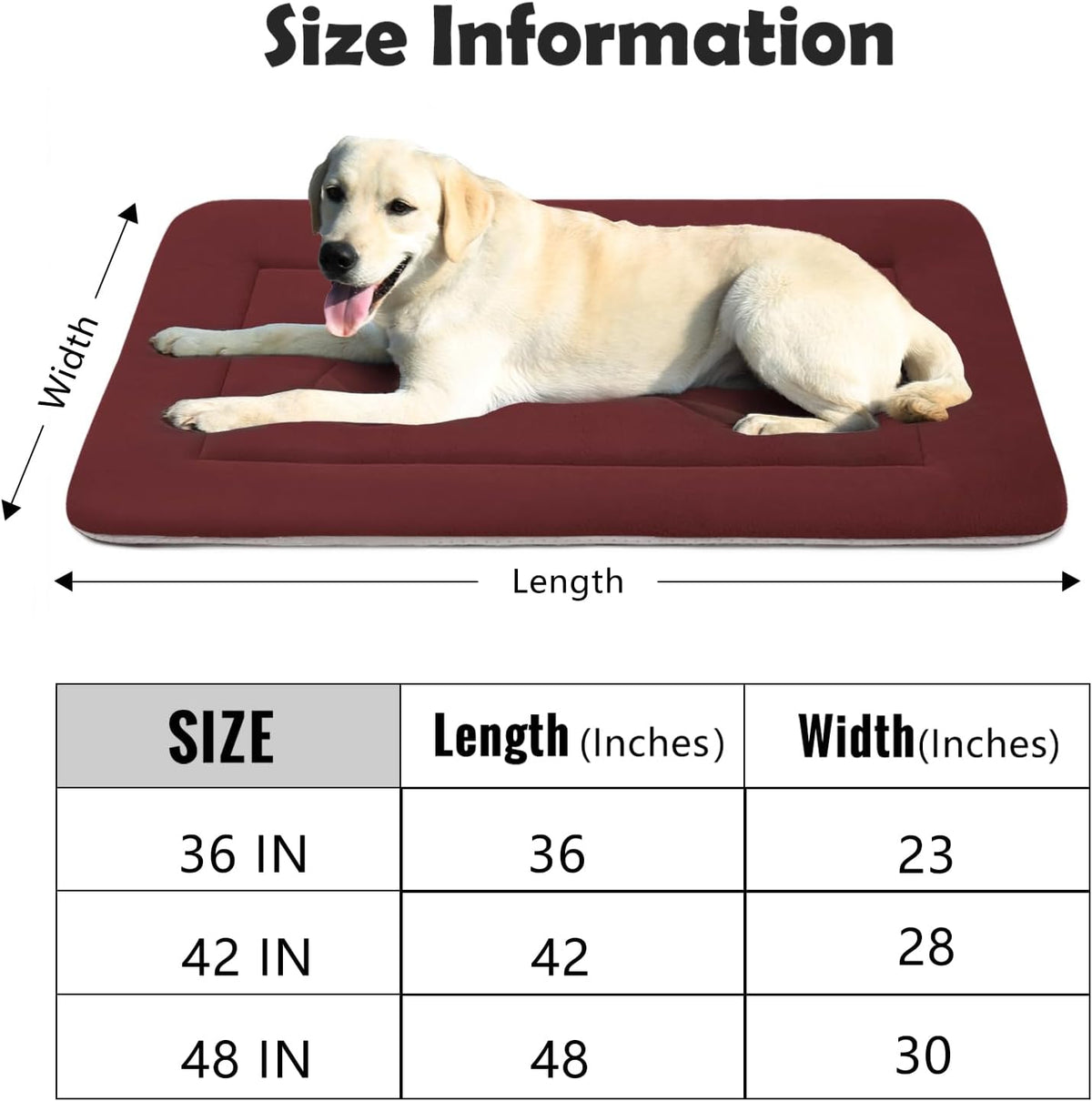 Medium Dog Bed Crate Mat 36 in Non-Slip Washable Soft Mattress Kennel Pads