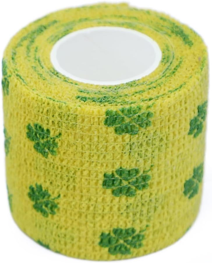 Self Adhesive Bandage Wrap Animal Cohesive Bandage Self Adherent Wrap First Aid Tape for Dogs Cats Horses Birds & Wrist Healing Ankle Sprain (2 Inch Sunshine Set 6 Rolls)