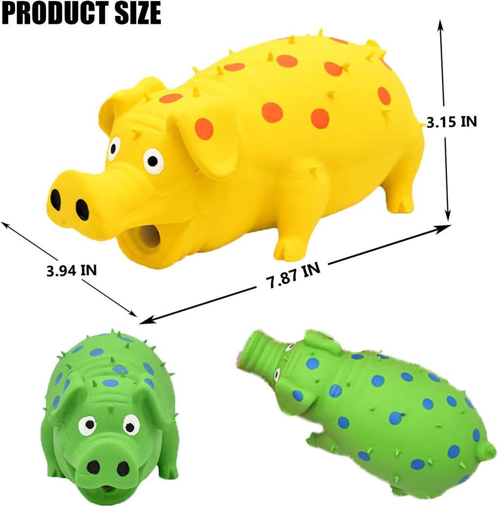 Squeaky Pig Dog Toy, 2 PCS Durable Latex Rubber Dog Toys for Chewing