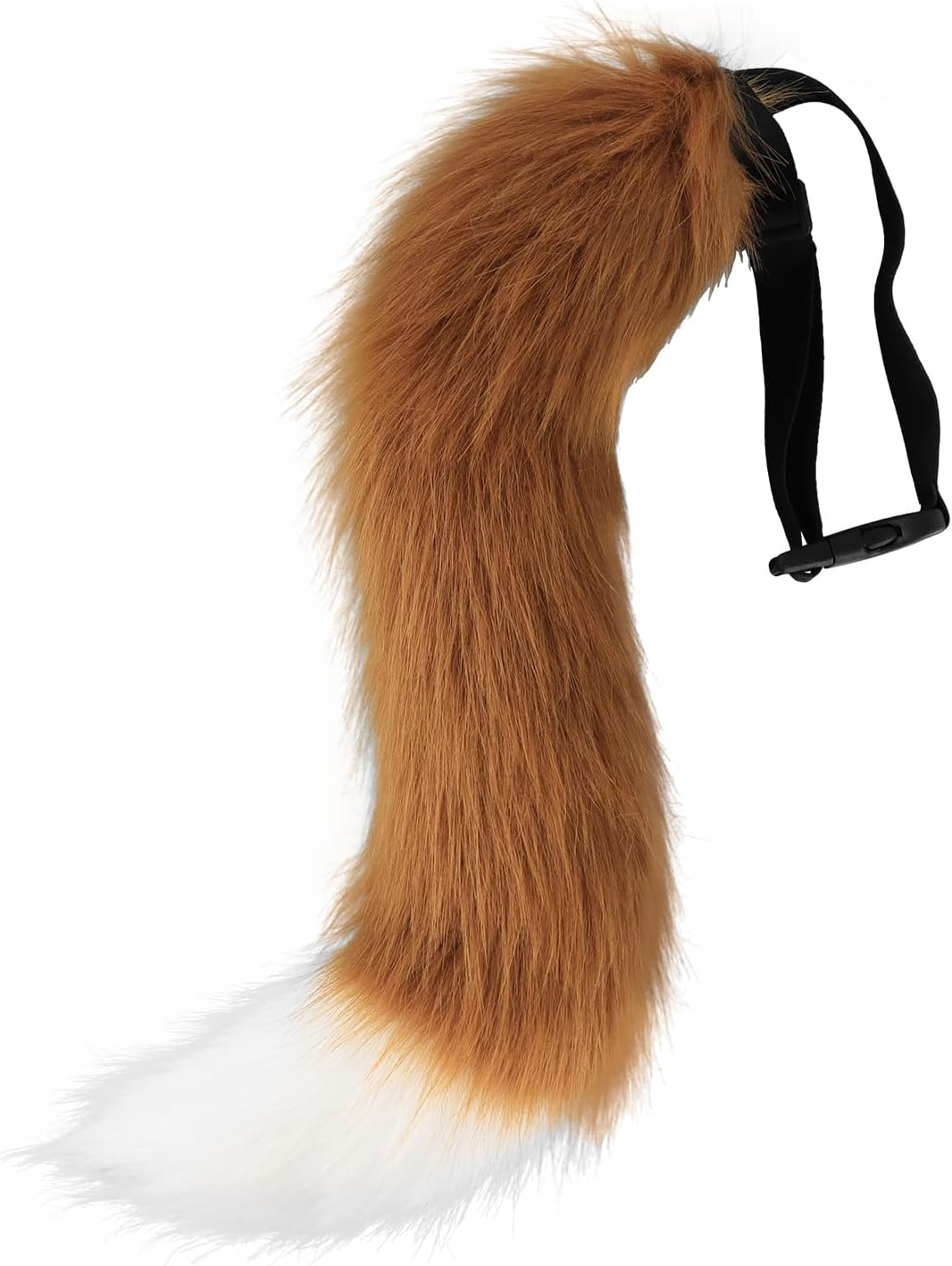 COSYEARS Faux Fur Fox Wolf Tail Animal Dog Furry Tails for Halloween Party Cosplay Accessory Brown White