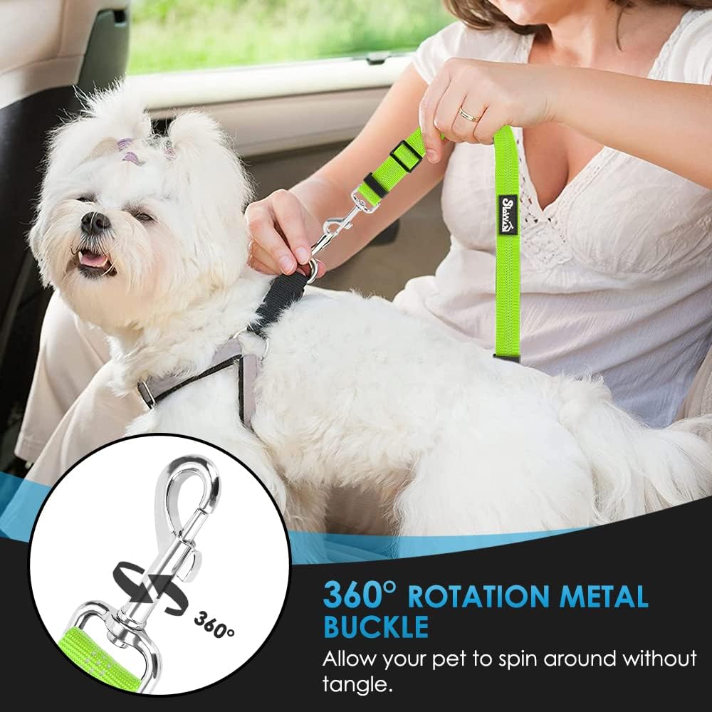 SlowTon Dog Seat Belt for Car, 2 Pack Dog Car Harness Seatbelt with Bungee