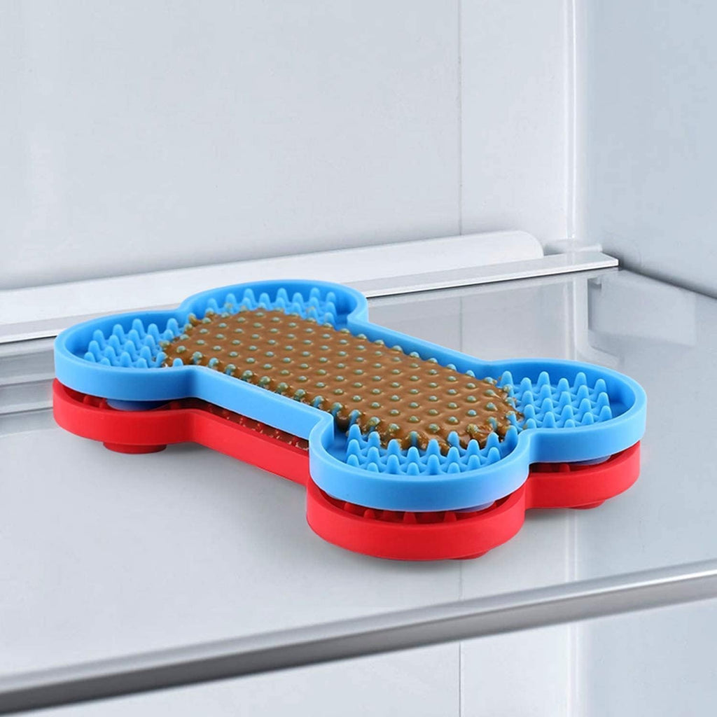 Lick Mat for Dogs - 2 Pack Peanut Butter Licking Mats, Slow Feeding Bowl, Tattoo and Anxiety Reducer for Pet Food, Yogurt, Bath, Grooming and Training