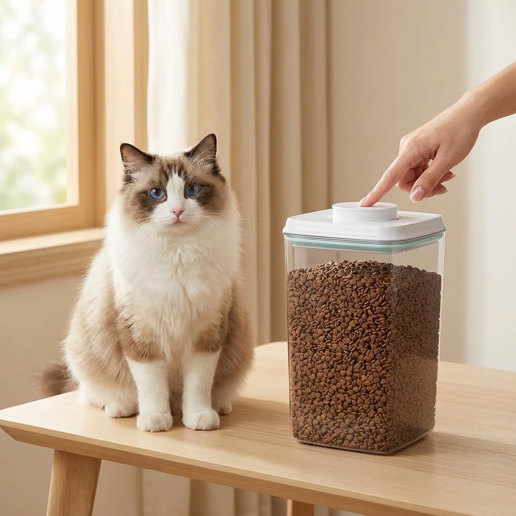 Dog-Cat Food Storage Containers 2 Pack, 4.2 Qt Each, Airtight