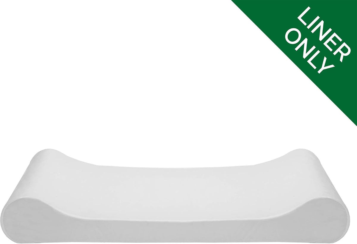 Furhaven Dog Bed Liner Water-Resistant Contour Luxe Lounger Foam Mattress Protector Cover - White, Jumbo (X-Large)