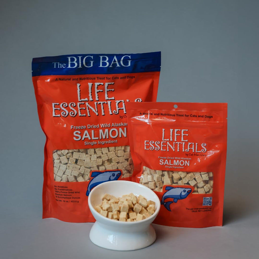 Life Essentials by Cat-Man-Doo | Freeze Dried Salmon Treats | 5oz Bag (4pk)