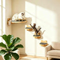 LSCQYYCC- Cat Wall Shelves, Cat Shelf with 3Wide Perch Steps, Modern Floating Cats Stairs for Indoor Sleeping, Playing, Climbing