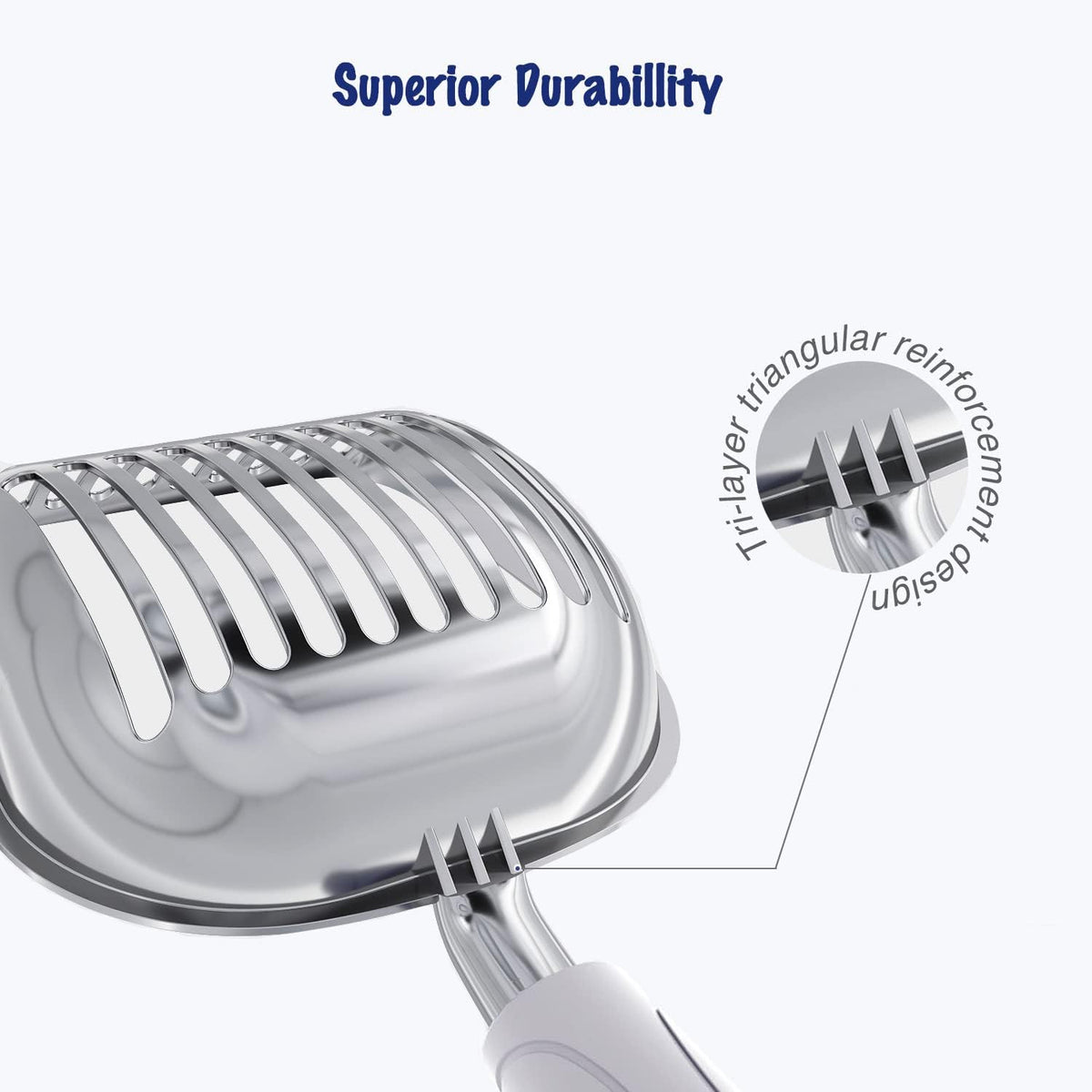 WePet Cat Litter Scoop, Aluminum Alloy Sifter, Kitty Metal Scooper, Deep Shovel, Long Handle, Poop Sifting, Kitten Pooper Lifter, Durable, Heavy Duty, for Litter Box