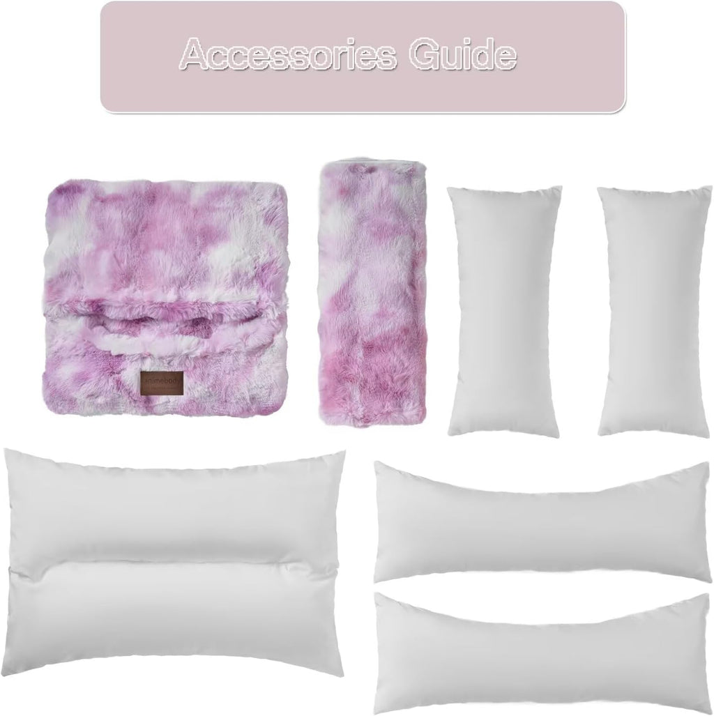 Washable Orthopedic Dog Bed,Rectangle Fleece & Luxury Pet Bed with Removable Zipper Cover & Anti-Slip Bottom,Suitable for Medium Large Dogs,30x25x7.5inches,Tie-dye Lavender