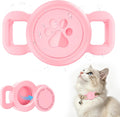 Airtag Dog Collar Holder for Cat or Small Dog, Waterproof, 1 Pack Pink