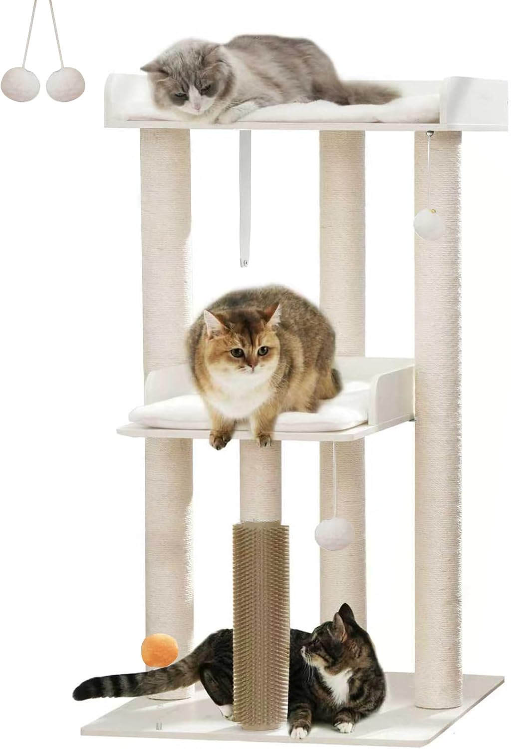 FourFurPets Modern Cat Tree for Indoor Cats Large Adult, Large Platforms