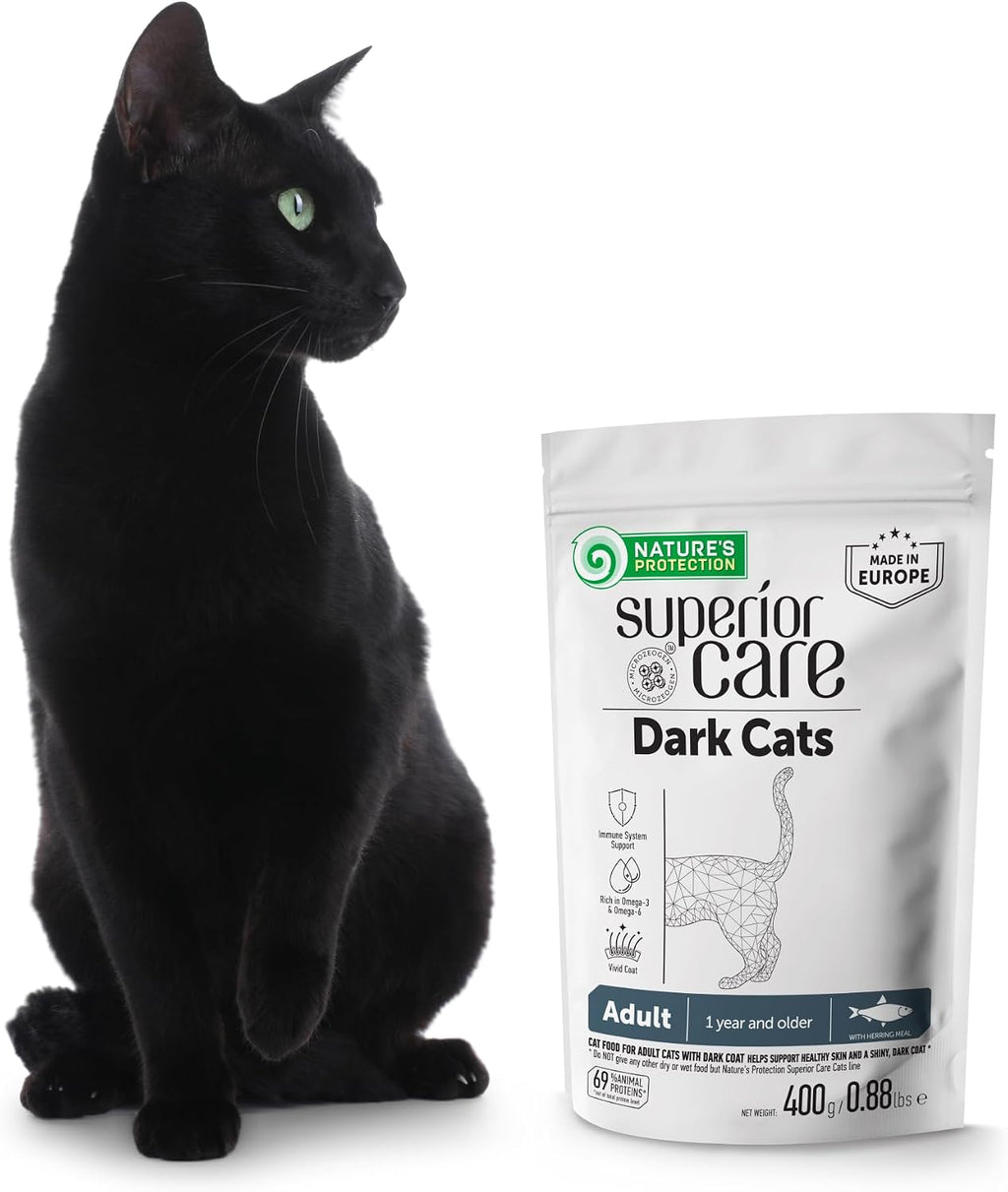 Nature's Protection Superior Care Dry Cat Food, Dark Adult, Herring 0.88lb
