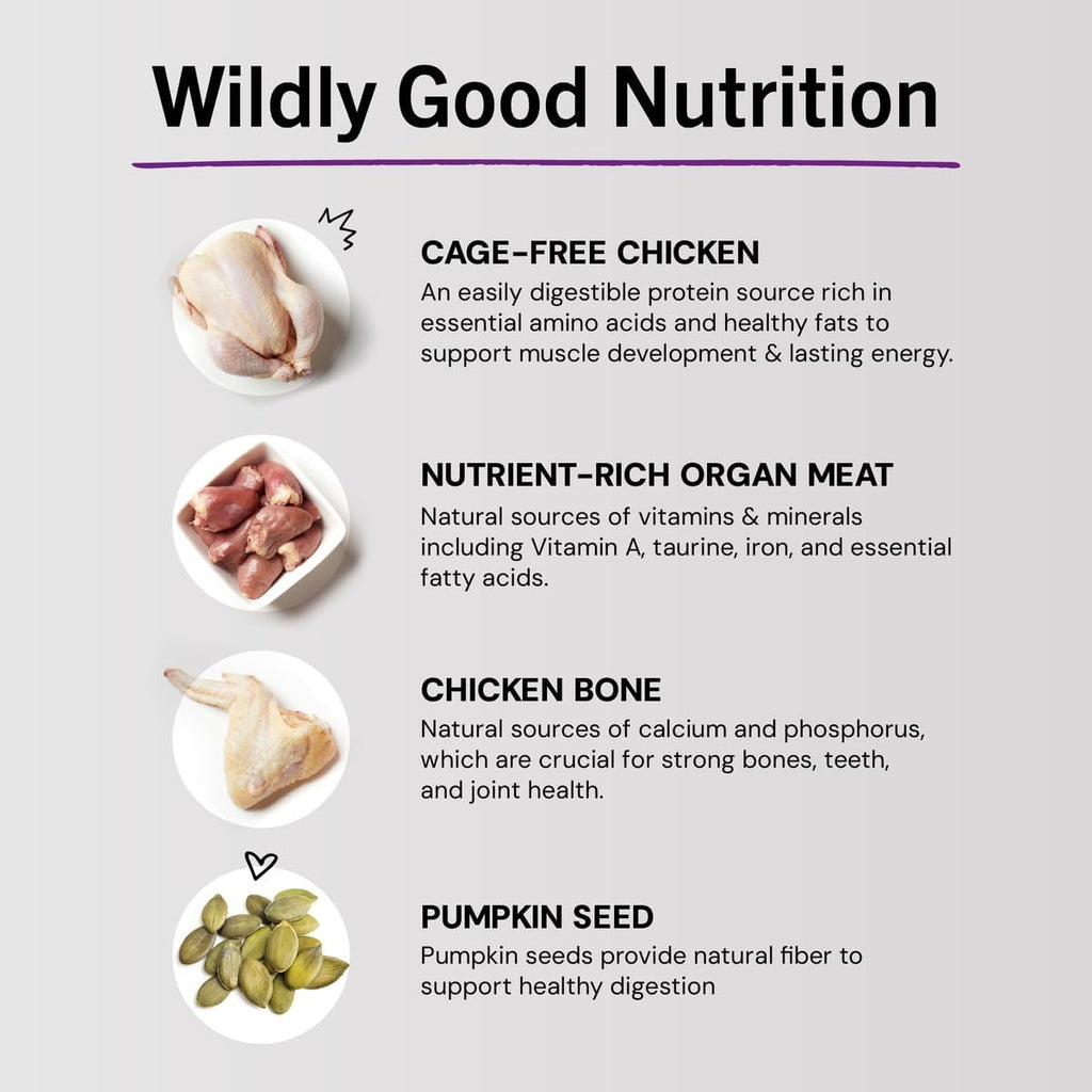Stella & Chewy's Freeze-Dried Raw Cat Dinner Morsels - Premium Chicken Recipe with 98% Cage-Free Meat & Organs - Natural Grain-Free Cat-& Kitten Food - Made in USA - 18 oz,(Pack of 2)