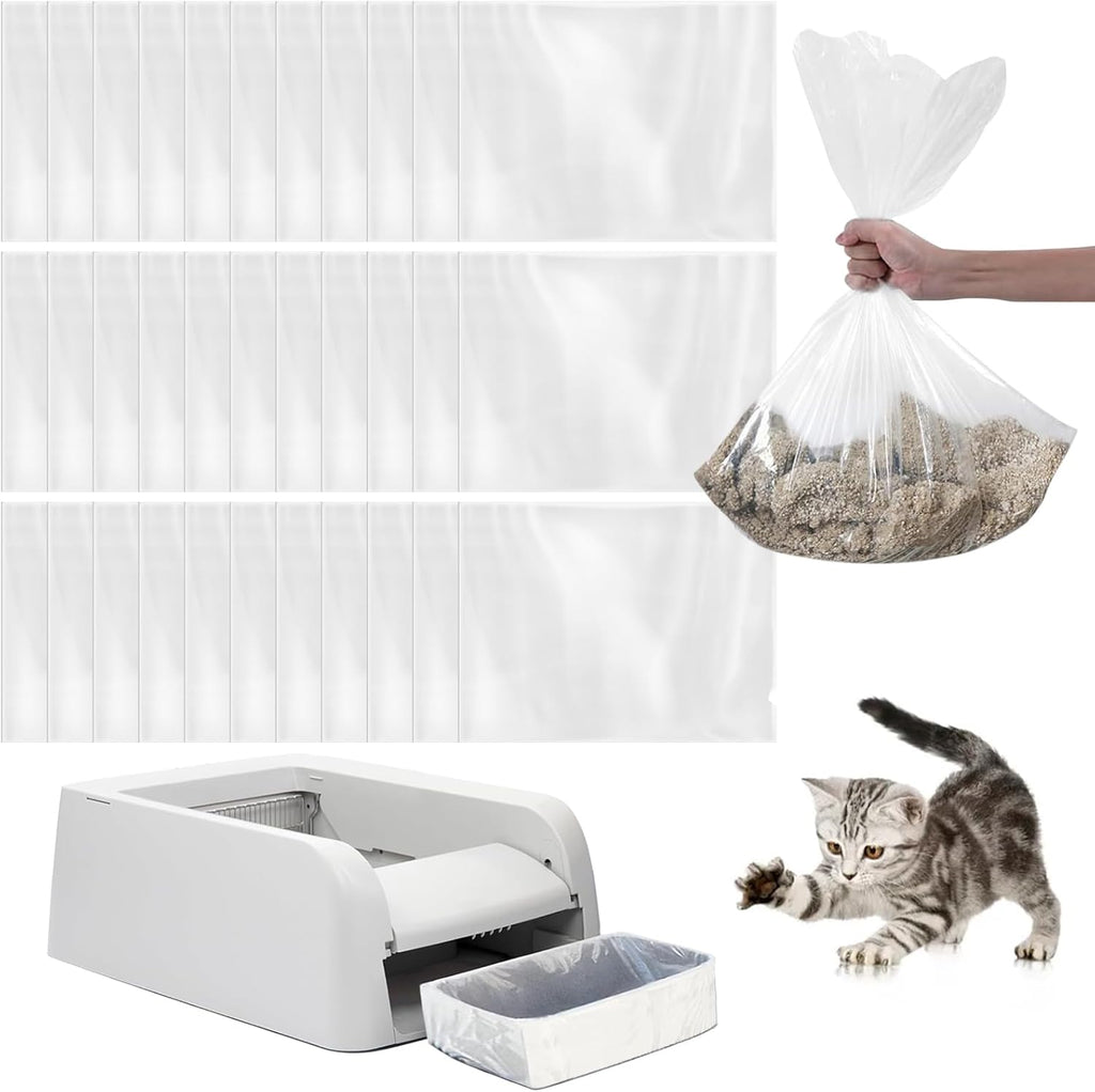 30 Count Cat Litter Box Bags Liners Compatible with Petsafe Self-Cleaning Cat Litter Box,Easy Clean & Replaceable Waste Bag