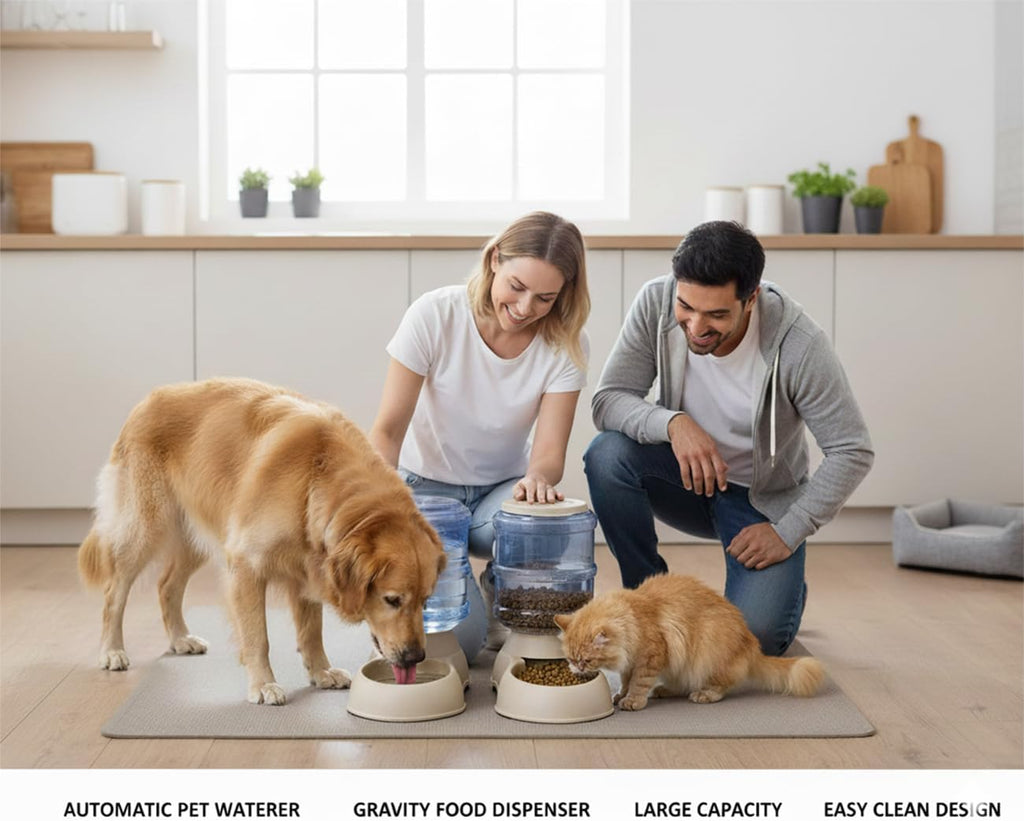 Automatic Cat & Dog Feeder and Water Dispenser Set with Scoop