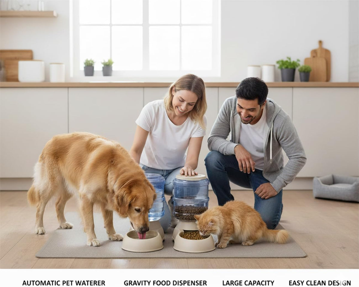 Automatic Cat & Dog Feeder and Water Dispenser Set with Scoop