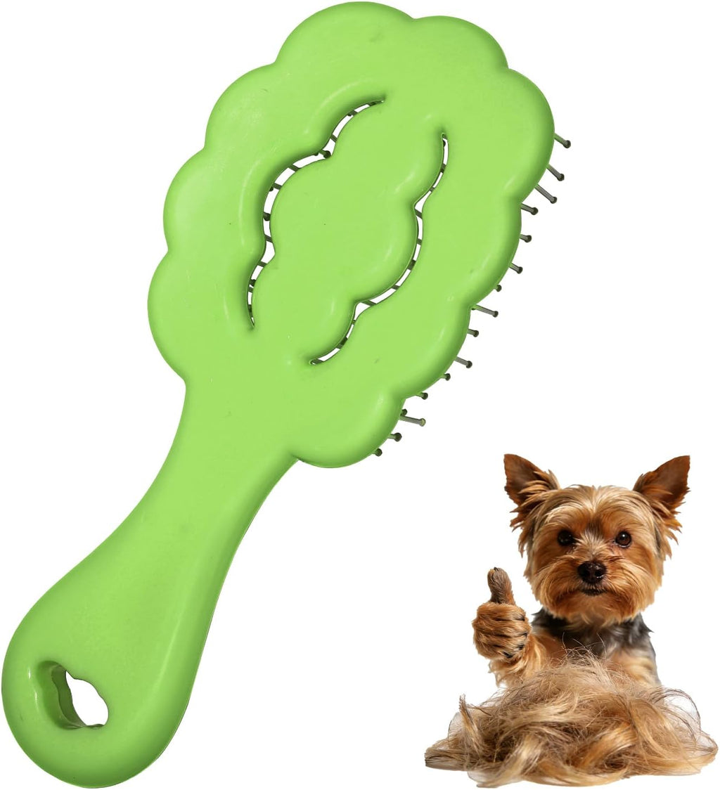 Cloud Shape Small Dog Grooming Brush, Soft Puppy Brush (Green) | Ideal Gentle Puppy Hair Brushes for Maltese and Small Breeds- Perfect for Shih Tzus, Yorkies, and Maltipoos