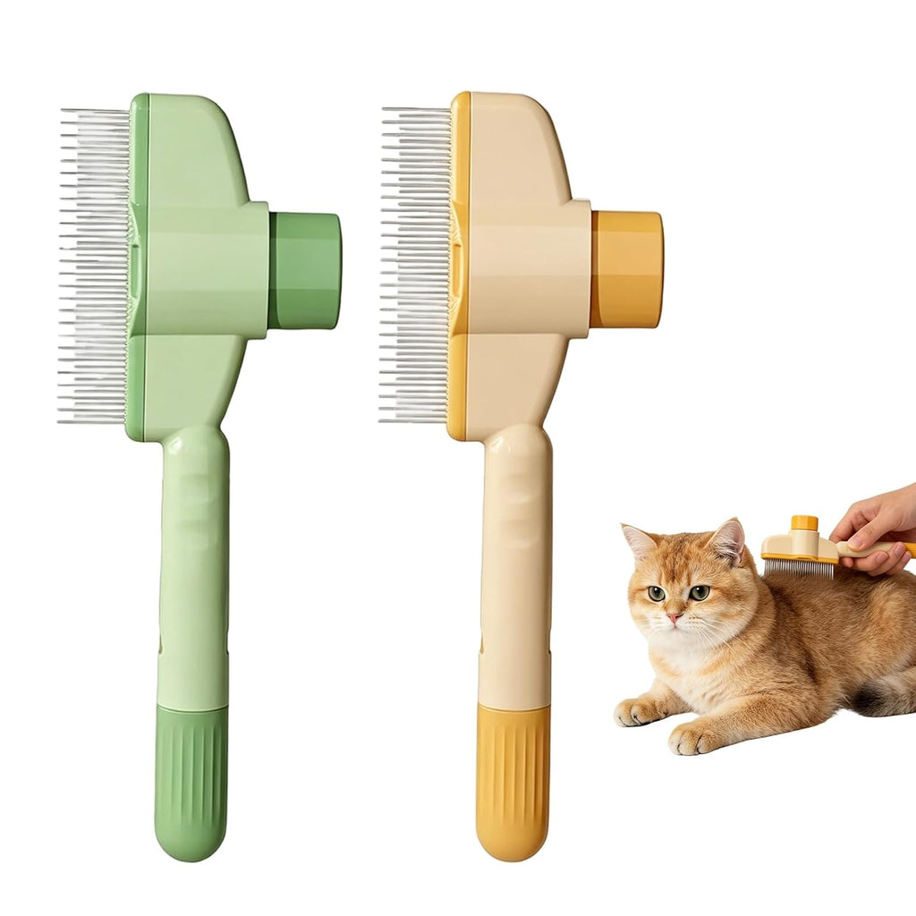 2-Piece Cat Combs For Indoor Cats,Cat Brushes For Indoor Cats,Cat Comb For Shedding,Cat Hair Brush,Cat Brush Effectively Removes Shed And Tangled Fur From Dogs,Durable Stainless Steel & ABS Design