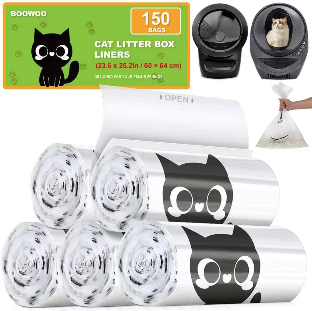 Litter Box Ro.bo.t 4/3/5 Waste Bag, 9-11 Gal Capacity,150Pack for Cat Owner