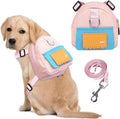Dog Backpack for Small Dogs to Wear,Cute Pet Puppy Harness Backpacks with Leash Adjustable Dog Self Carrier Bag for Travel Hiking Daily Walking (S, Pink)