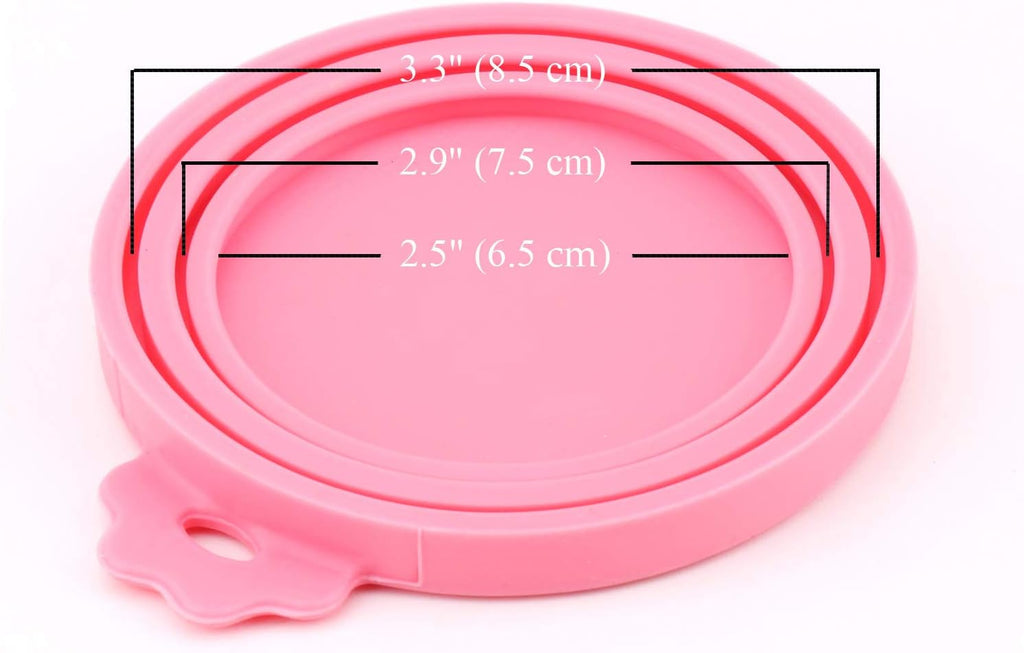 Food Can Covers | 3 Pack Silicone Food lids & 1 Can Spoon | Fit Most Standard Size Canned Dog Cat Food(3+1) 
