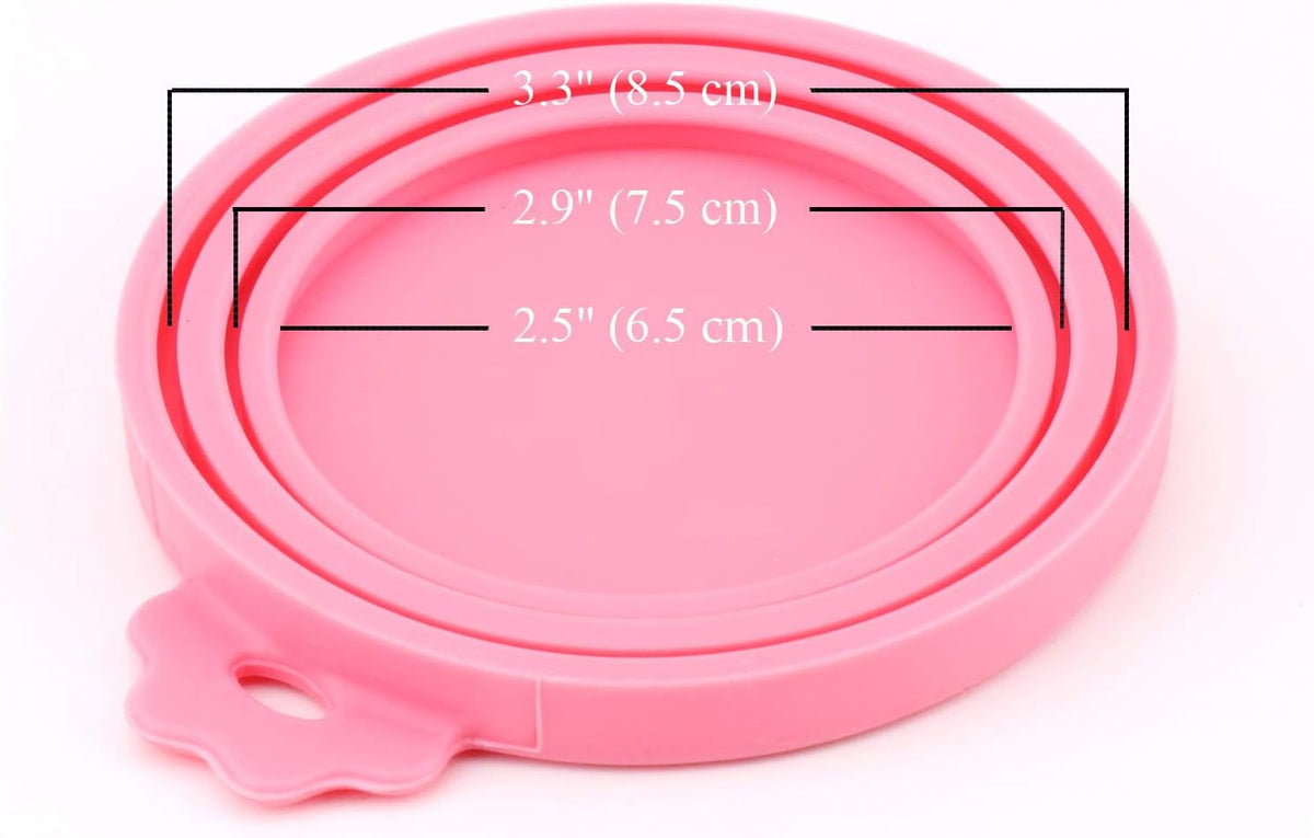 Food Can Covers | 3 Pack Silicone Food lids & 1 Can Spoon | Fit Most Standard Size Canned Dog Cat Food(3+1) 