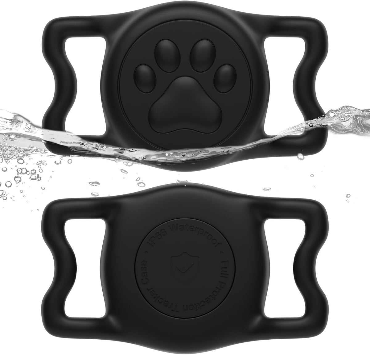 IP68 Waterproof Dog AirTag Holder for Dog Collar, Soft, Stretchy Silicone