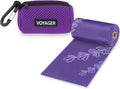 Best Pet Supplies Dog Poop Bag Holder Leash Attachment with Reusable Dispenser for Travel, Walking, Park, and Outdoor Use, Durable with Clip-On - Purple, Mesh Dispenser w/15 Bags