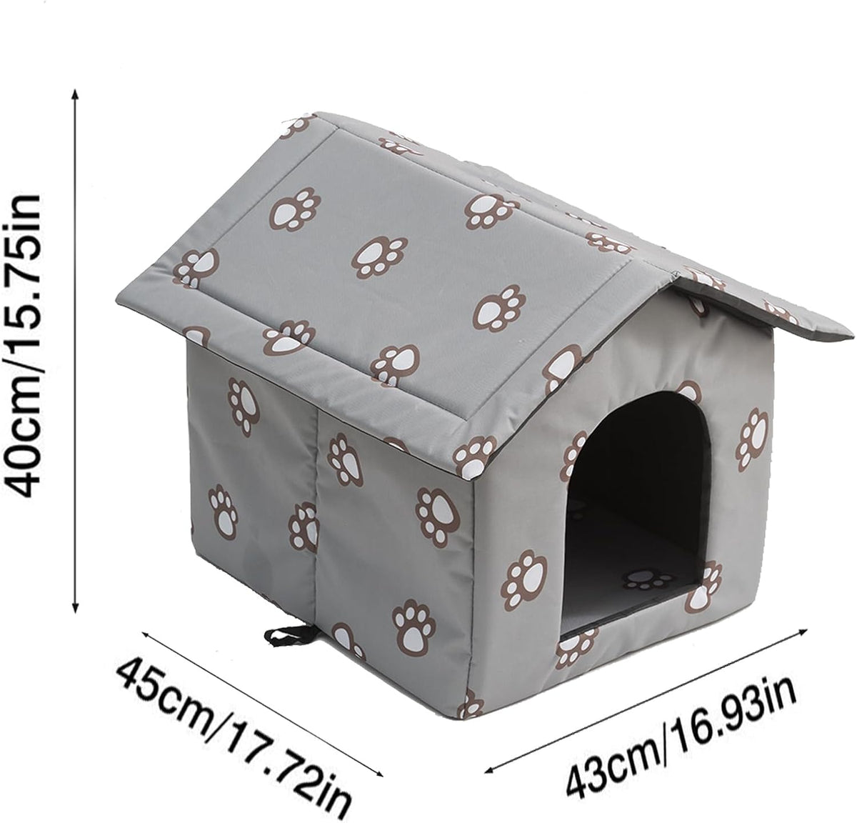 VARMTOR Outdoor Cat House, Cat Houses for Outdoor Cats, Weatherproof Warm and Insulated Cat House with Transparent Curtain Pet House, Stray Cats Shelter