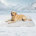 Dog Cooling Mat for Large Dogs,Washable Self Cooling Pet Pad with Non Slip Bottom,Portable Ice Silk Cooling Bed for Medium Large Dogs,Foldable Cooling Blanket for Indoor Outdoor Crate Use(Grey-M）