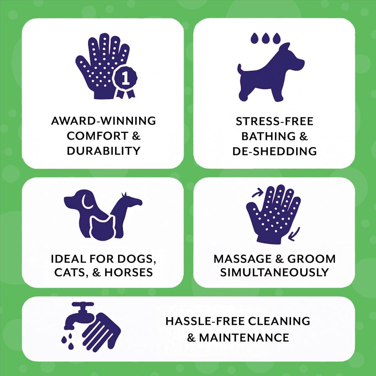 Pet Grooming Gloves - Patented #1 Ranked, Award Winning Shedding, Bathing, & Hair Remover Gloves - Gentle Brush for Cats, Dogs, and Horses (Grey, Medium) 