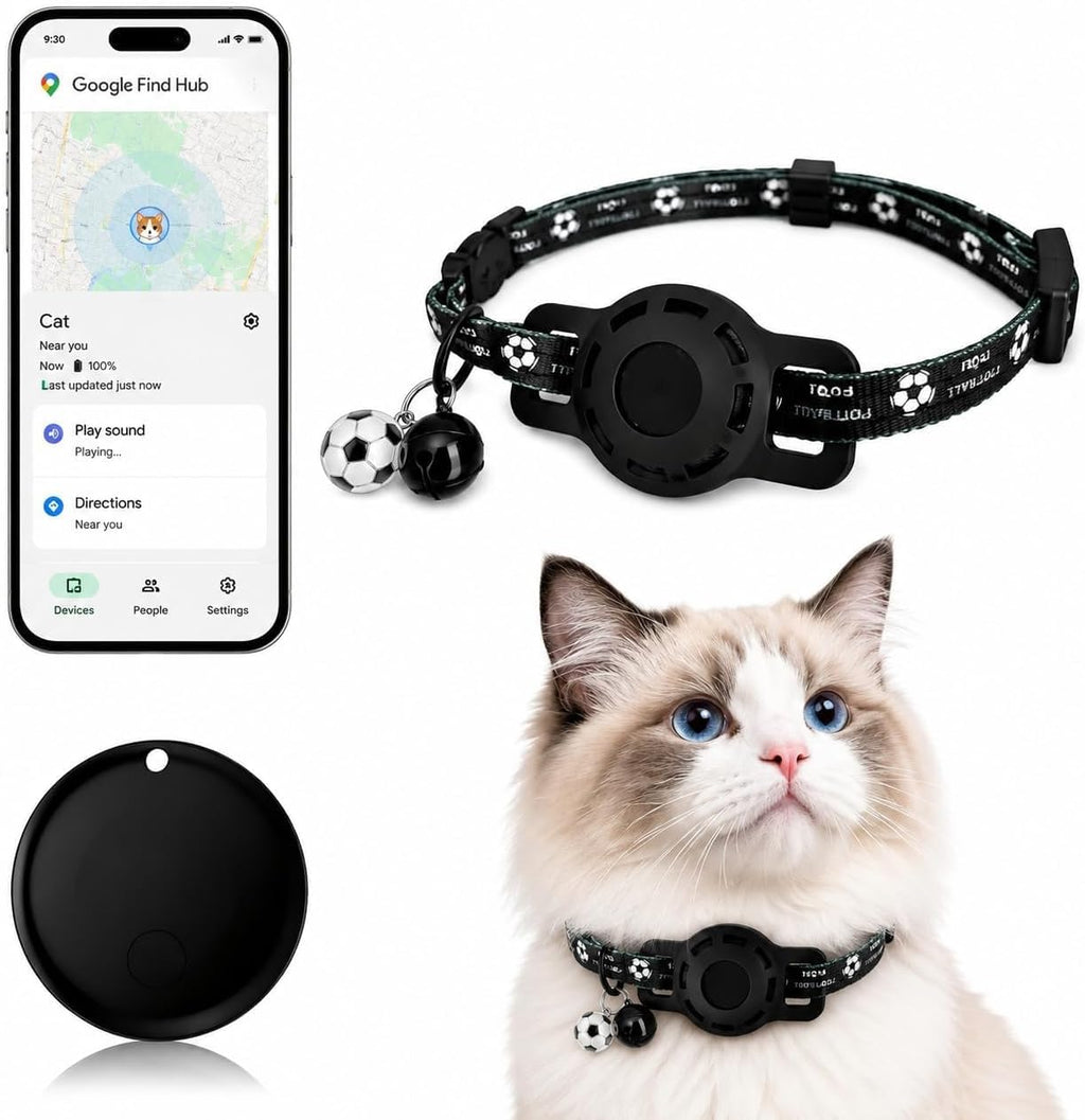 Pet Tracker,GPS Collar for Cats (Android Only) Smart tag,Waterproof Compatible with Google Find My,No Monthly Fee,Advanced Tracking Solution Smart Collar for Pet Safety Ideal Small Large Cats