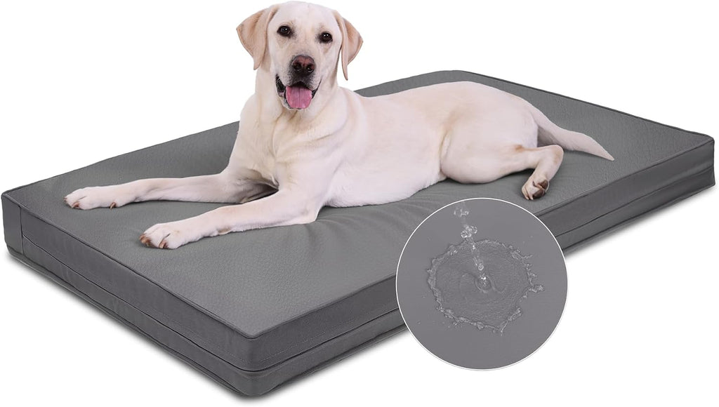 Waterproof XXXL Dog Bed Washable, Wipeable Leather Large Crate Pad 54"