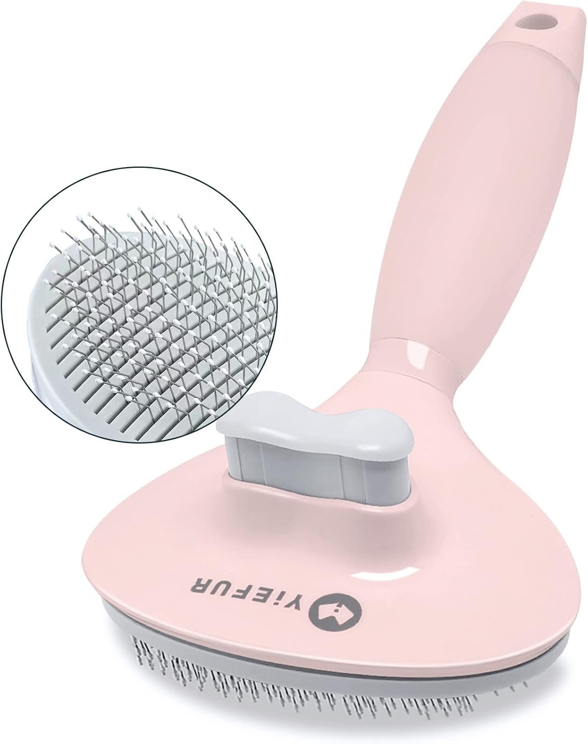 Cat Hair Brush, Soft Silicone Self Cleaning Brush for Short and Long Haired Cats, Pink Pet Grooming Comb, Cat Shedding Brushes | For Indoor Cats,Removes Loose Hair,Reduces Shedding,Soft Rounded Tips,Ergonomic Silicone Handle,Gentle Massage,Easy Grooming 