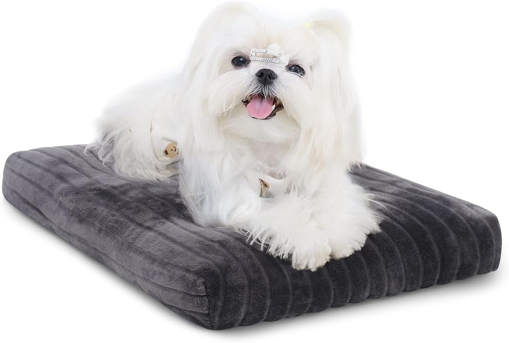 KSIIA Washable Dog Crate Bed Kennel Mat for Small Dogs,21 x 12 Inch,Gray