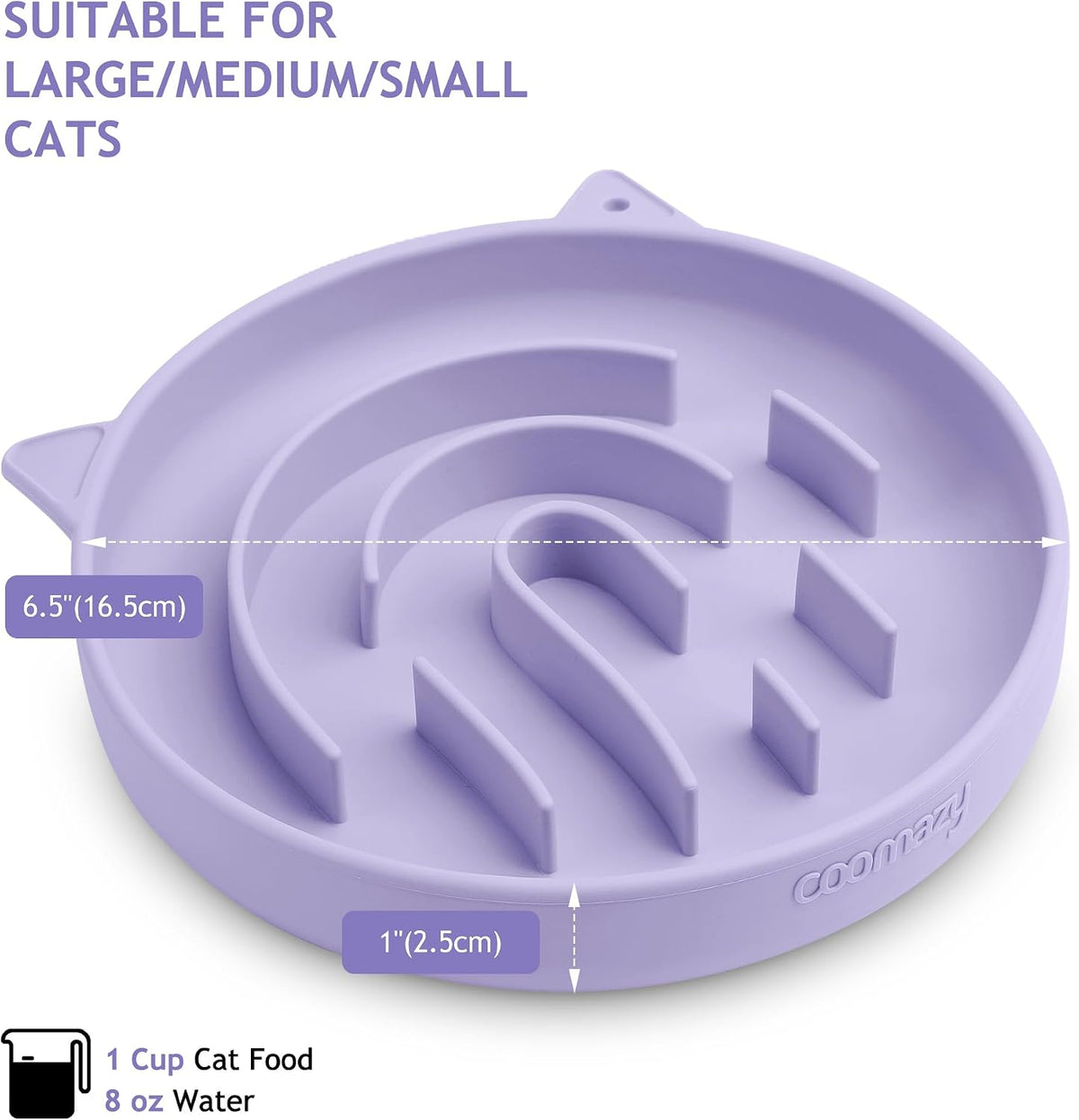 Coomazy Slow Feeder Cat Bowl Silicone Pet Puzzle Feeder for Slow Eating