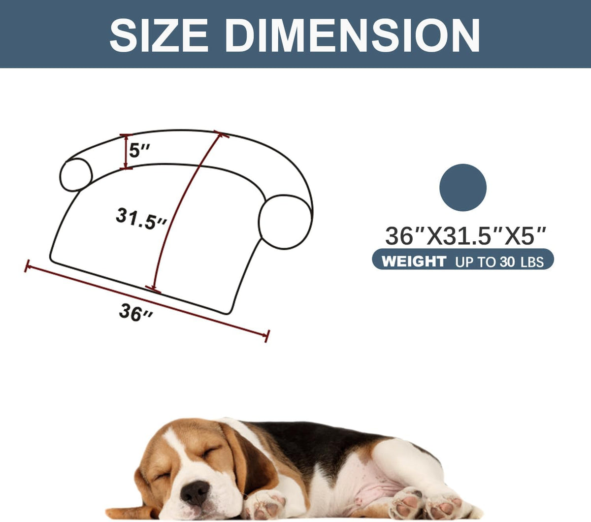 Calming Dogs/Cats Bed Mats, Dog Pad Washable Removable Couch Cover, Plush Long Fur Mat for Pets, Waterproof, Perfect for Small, Medium and Large Dogs and Cats (Navy Blue, 36"x31.5"x 5.0")