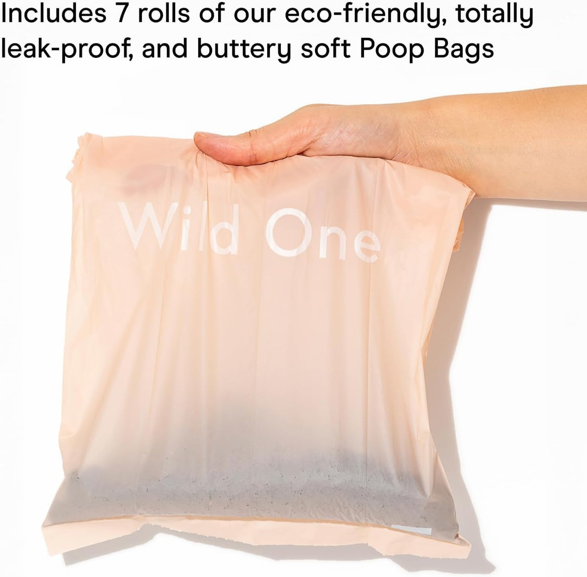 Wild One Dog Poop Bag Holder and Dispenser with Leash Attachment, Leak Proof, Easy Twist Top for Refills, Includes 1 Box Of Bags, Seafoam