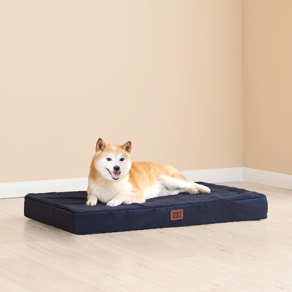 EHEYCIGA Orthopedic Dog Bed Large with Removable Washable Cover, 35IN Navy
