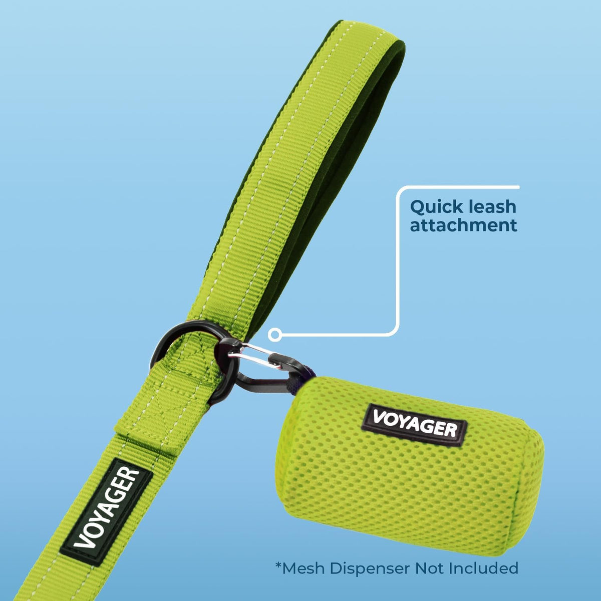 Best Pet Supplies Voyager Nylon Dog Leash - 6ft Lime Green, Large
