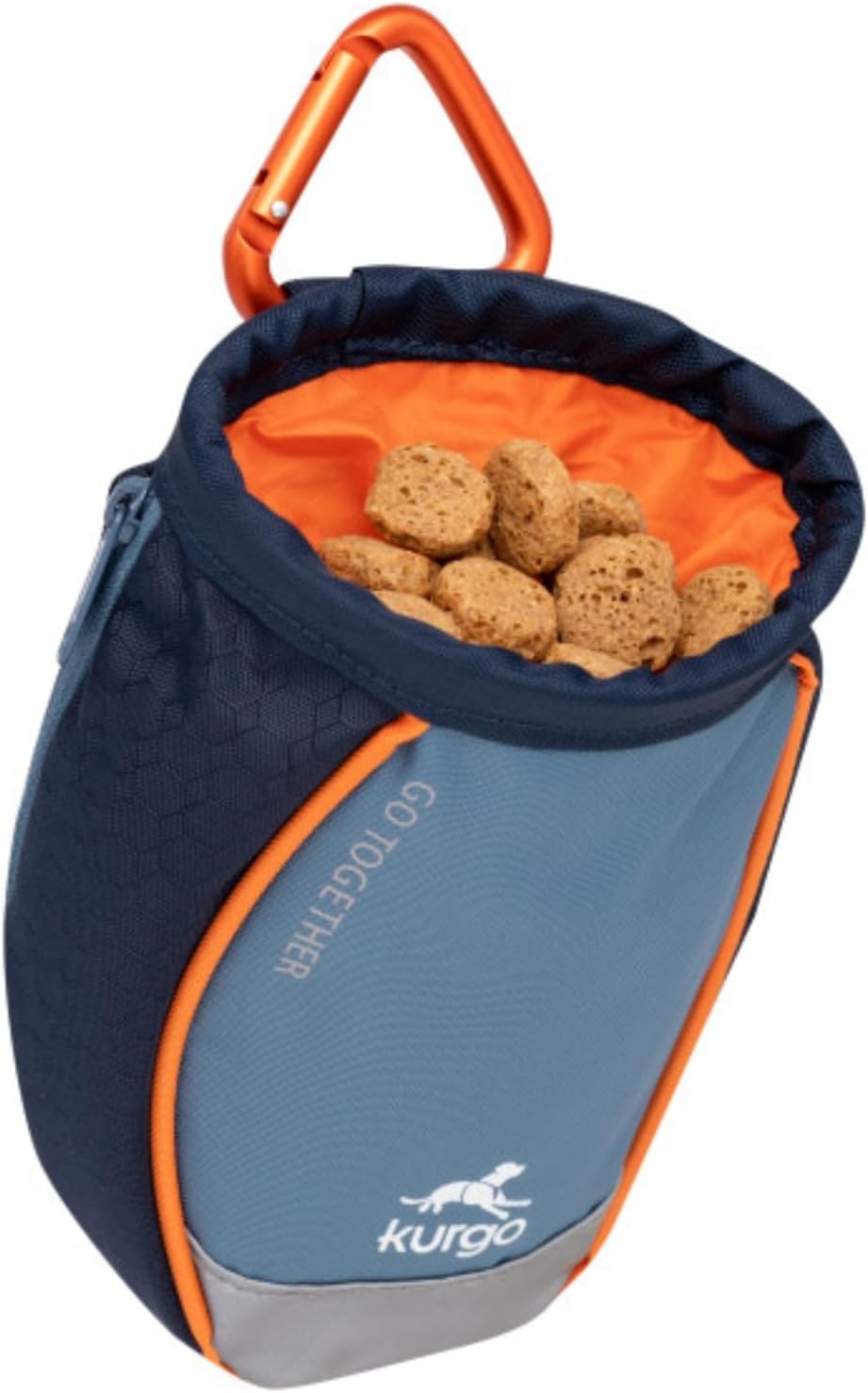 Kurgo Go Stuff It Dog Treat Bag, Training Treat Pouch Bag for Dogs, Treat Pouches for Pets, Hands-Free Pouch Waist, Reflective, Includes Carabiner, MOLLE-Compatible (Navy Blue)
