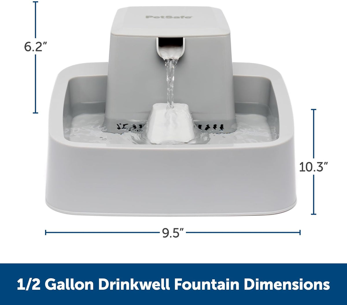 PetSafe Oasys Pet Fountain, 1/2 Gallon (64 oz), Small Dogs & Cats