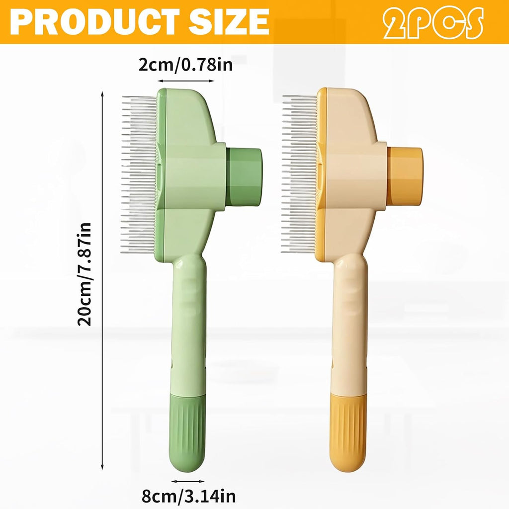 2-Piece Cat Combs For Indoor Cats,Cat Brushes For Indoor Cats,Cat Comb For Shedding,Cat Hair Brush,Cat Brush Effectively Removes Shed And Tangled Fur From Dogs,Durable Stainless Steel & ABS Design