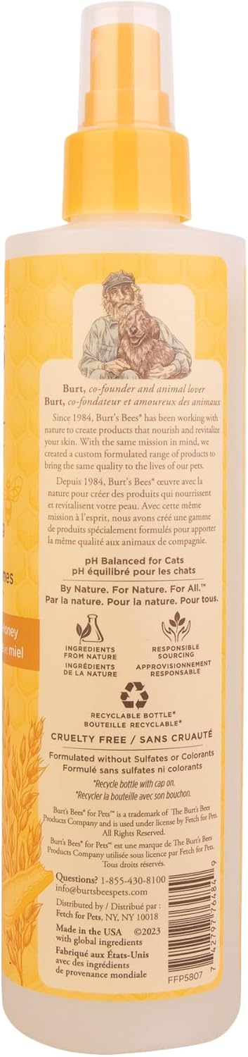 BURT'S BEES FOR PETS Cat Dander Reducing Spray, Oat & Honey, 10 Fl Oz