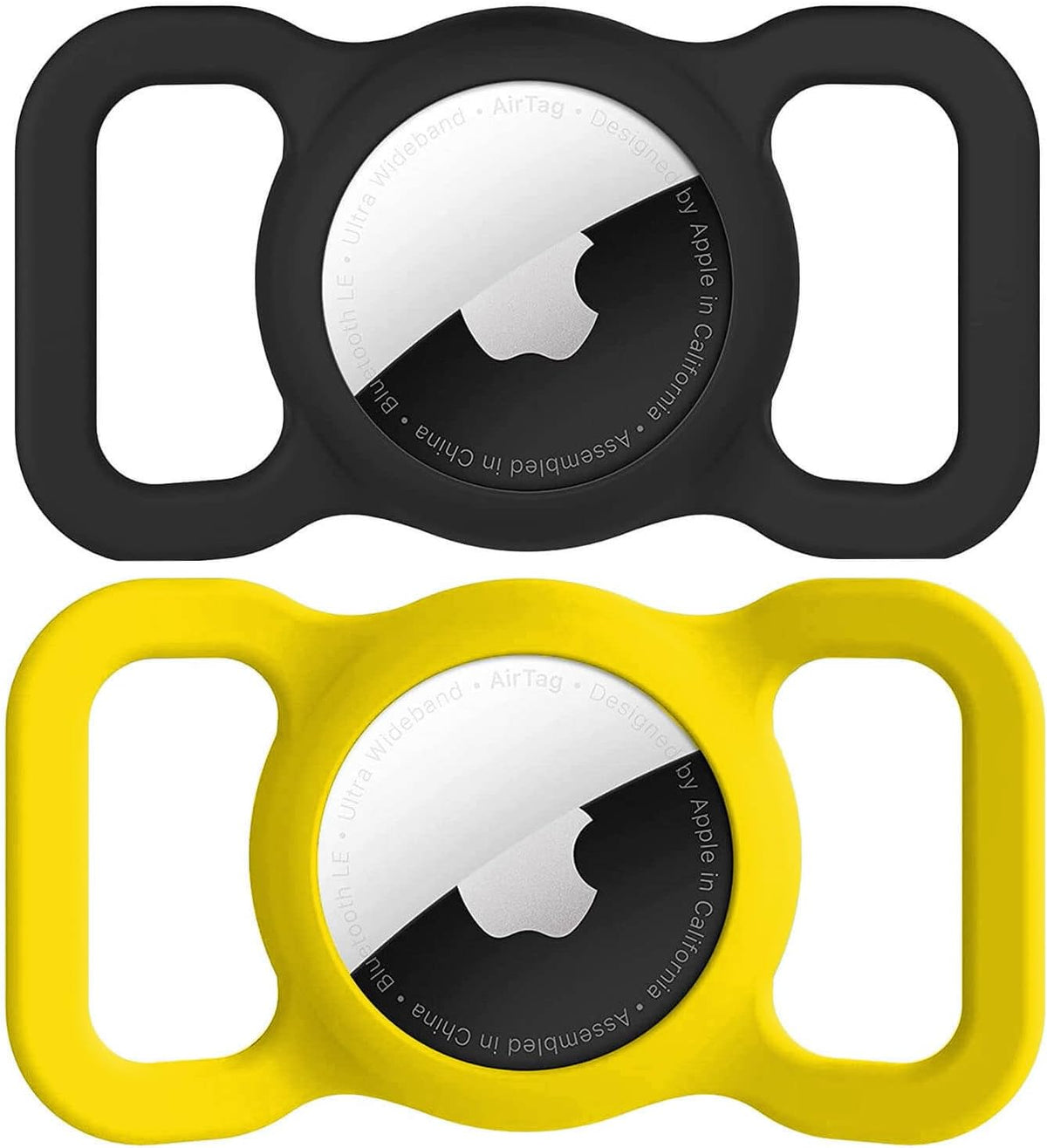 for AirTag Dog Collar Holder Soft Air Tag Holder(Yellow&Black)