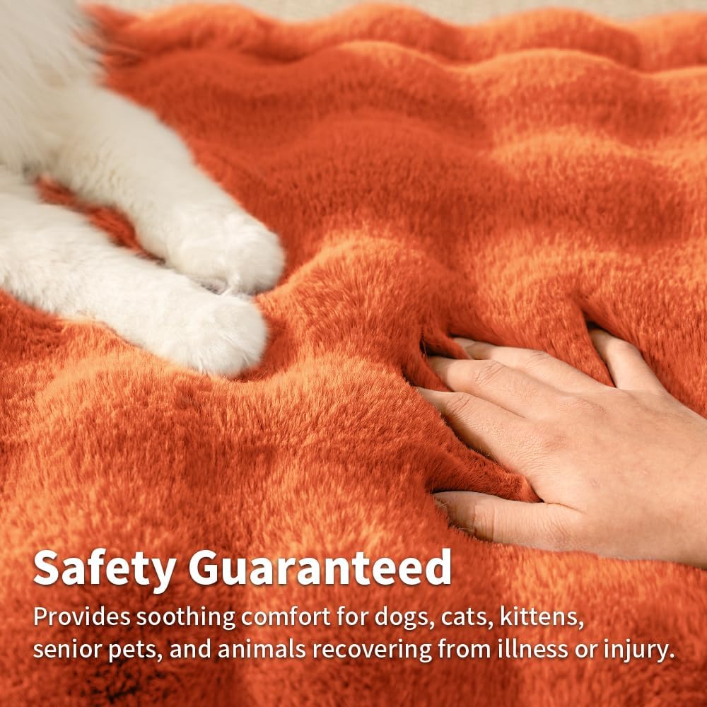 SOMAHE Soft Plush Cat Bed Mat, Machine Washable, Small 23x15 Vibrant Orange