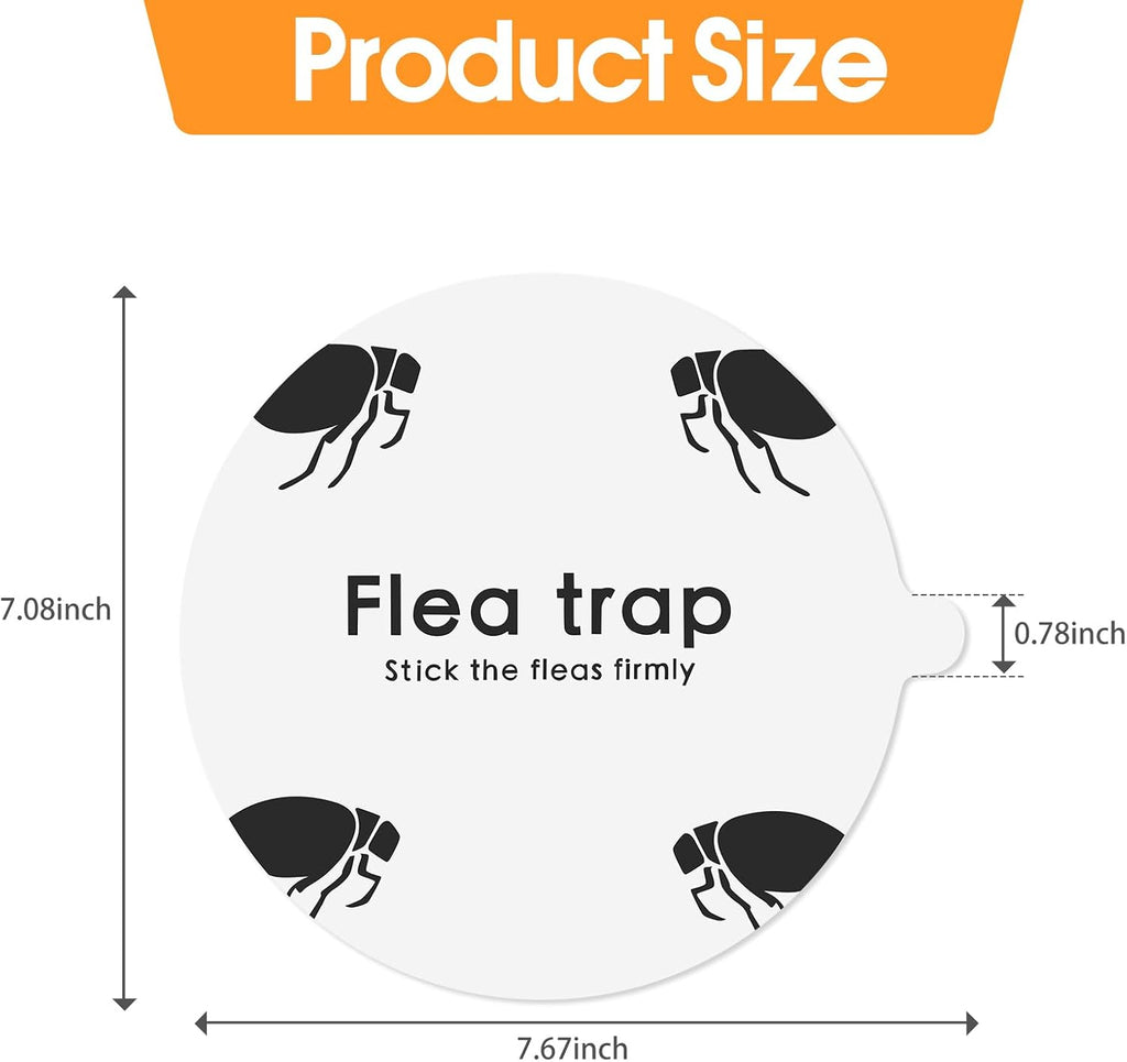 Flea Trap Sticky Pads Refills, 10 Pack 7.1 Inch Round Replacement Glue Boards Refill Discs for Most Flea Light Trap for Inside Your Home, Non-Toxic Family Pet Safe Sticky Board for Indoor Bed Bug Lamp